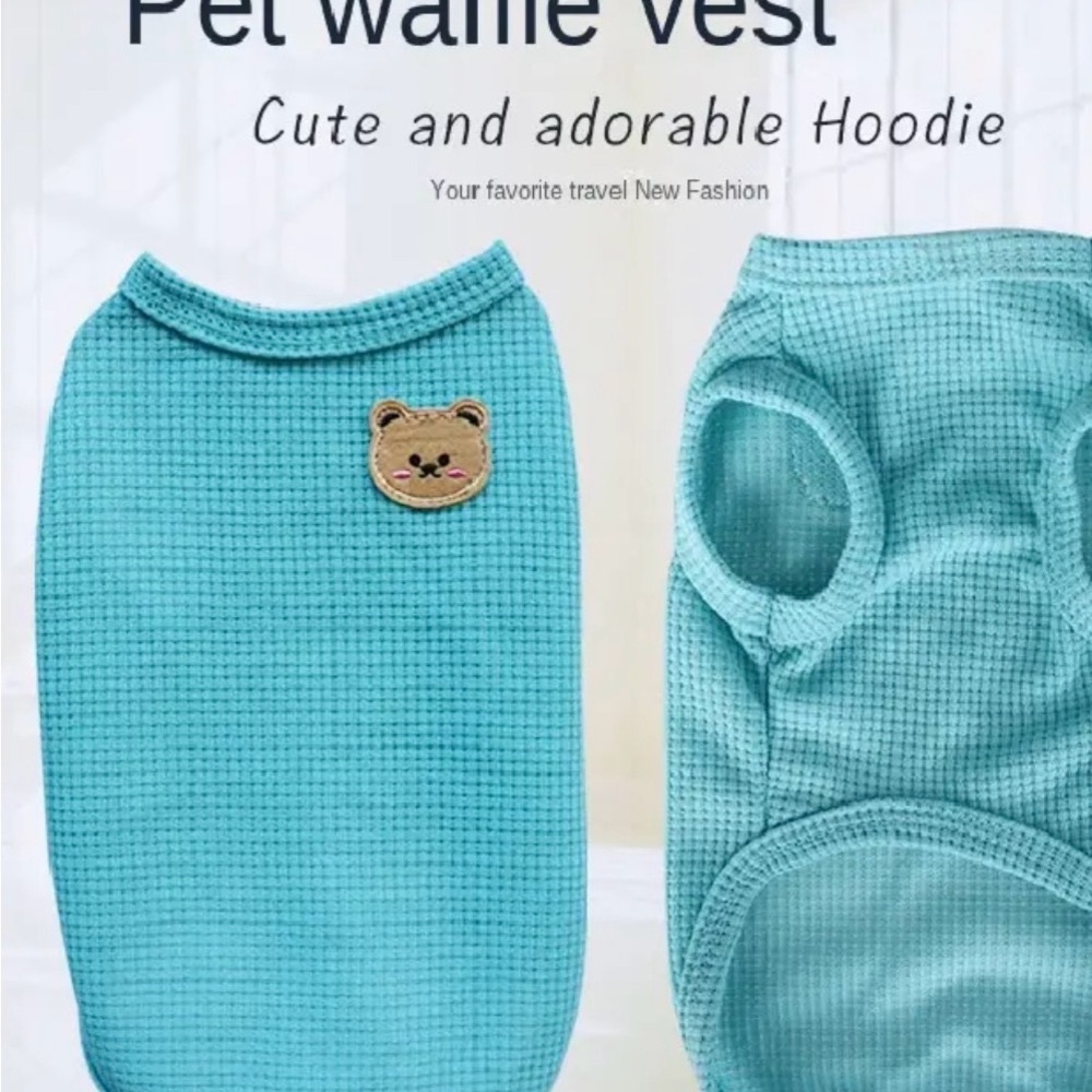 Cozy & Cute Bear-Decor Knit Vest for Small/Medium Dogs - Durable Summer.